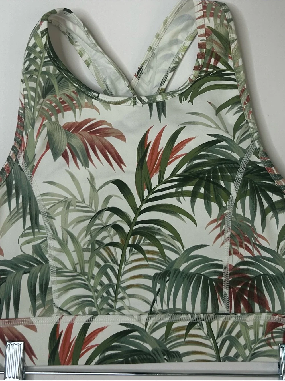 Mono B Tropical Palm Print Matching Yoga Set Sports Bra Leggings Medium M